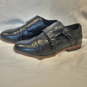Steve Madden Babrams Black Double Monk Strap Dress Shoe Youth Size 4